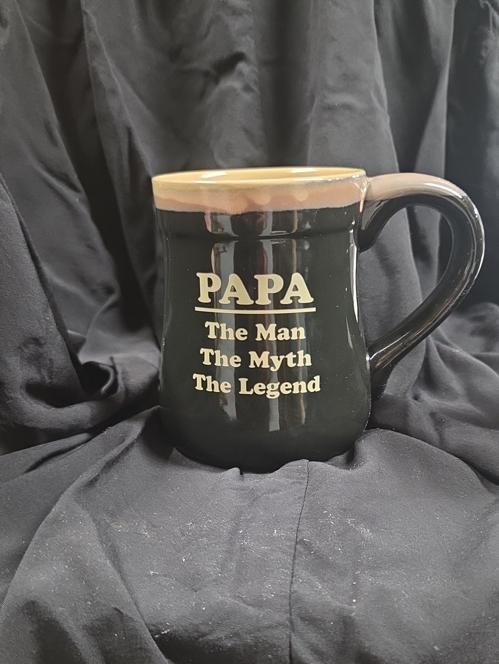 Papa 'The Man The Myth The Legend' Black Ceramic Coffee Mug